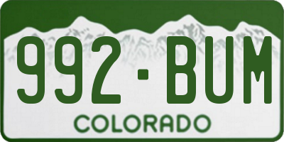 CO license plate 992BUM