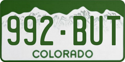CO license plate 992BUT