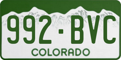 CO license plate 992BVC