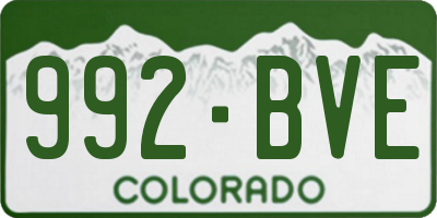 CO license plate 992BVE