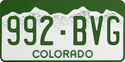 CO license plate 992BVG