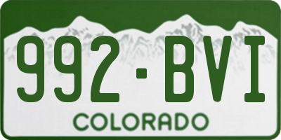 CO license plate 992BVI