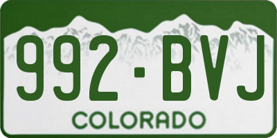 CO license plate 992BVJ