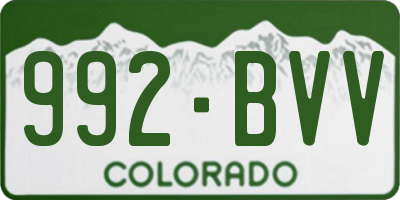CO license plate 992BVV
