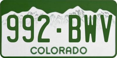 CO license plate 992BWV