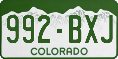 CO license plate 992BXJ