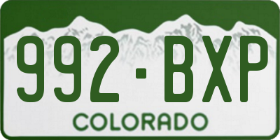 CO license plate 992BXP