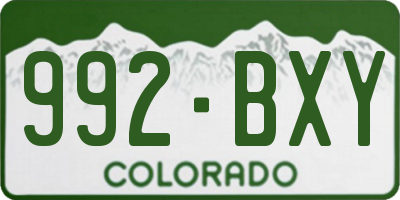 CO license plate 992BXY