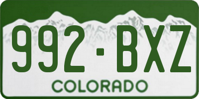 CO license plate 992BXZ