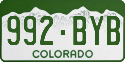 CO license plate 992BYB
