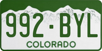 CO license plate 992BYL