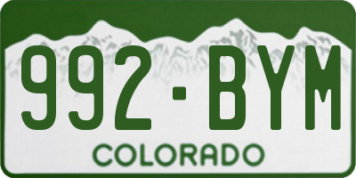 CO license plate 992BYM