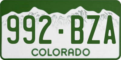 CO license plate 992BZA