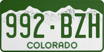CO license plate 992BZH