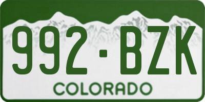 CO license plate 992BZK