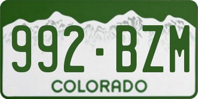 CO license plate 992BZM