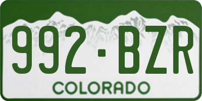 CO license plate 992BZR