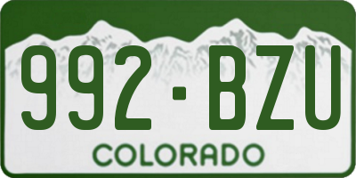 CO license plate 992BZU