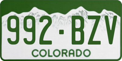 CO license plate 992BZV
