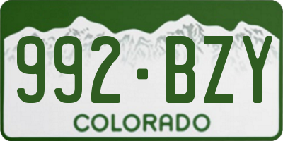CO license plate 992BZY