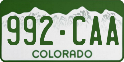 CO license plate 992CAA