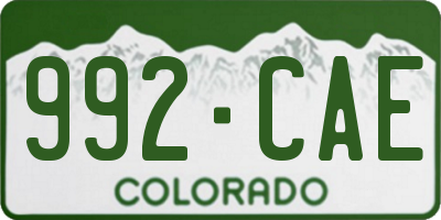 CO license plate 992CAE