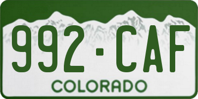 CO license plate 992CAF