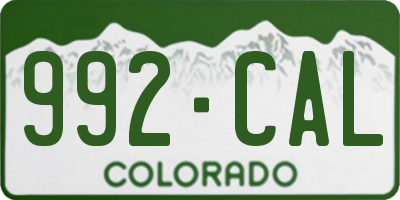 CO license plate 992CAL