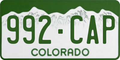 CO license plate 992CAP