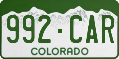 CO license plate 992CAR