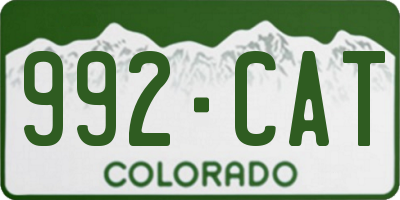 CO license plate 992CAT