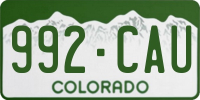 CO license plate 992CAU