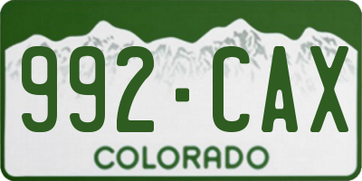 CO license plate 992CAX