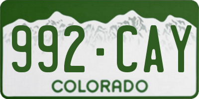 CO license plate 992CAY