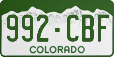 CO license plate 992CBF