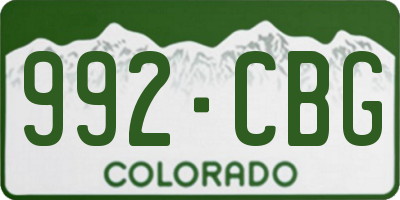 CO license plate 992CBG