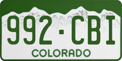 CO license plate 992CBI