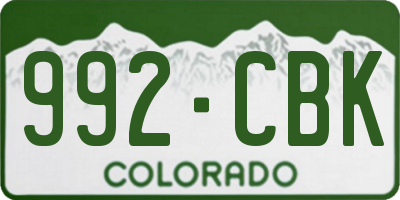 CO license plate 992CBK