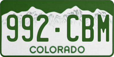 CO license plate 992CBM