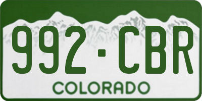 CO license plate 992CBR