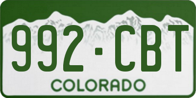 CO license plate 992CBT