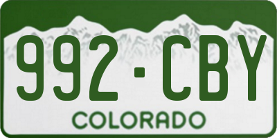 CO license plate 992CBY