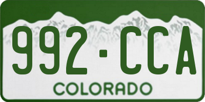 CO license plate 992CCA