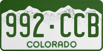 CO license plate 992CCB