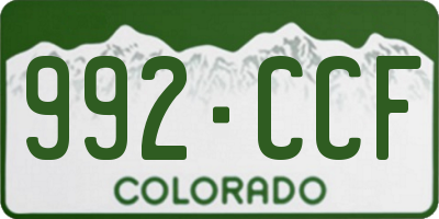 CO license plate 992CCF