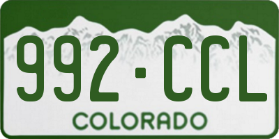 CO license plate 992CCL