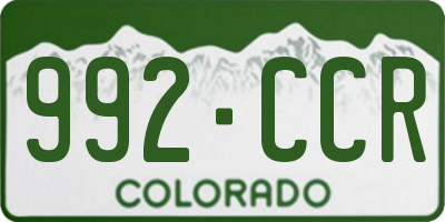 CO license plate 992CCR