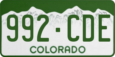 CO license plate 992CDE