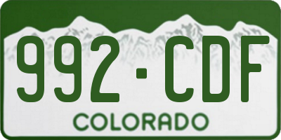 CO license plate 992CDF