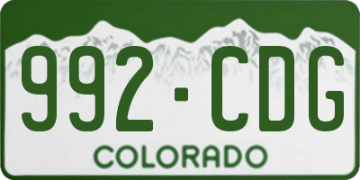 CO license plate 992CDG